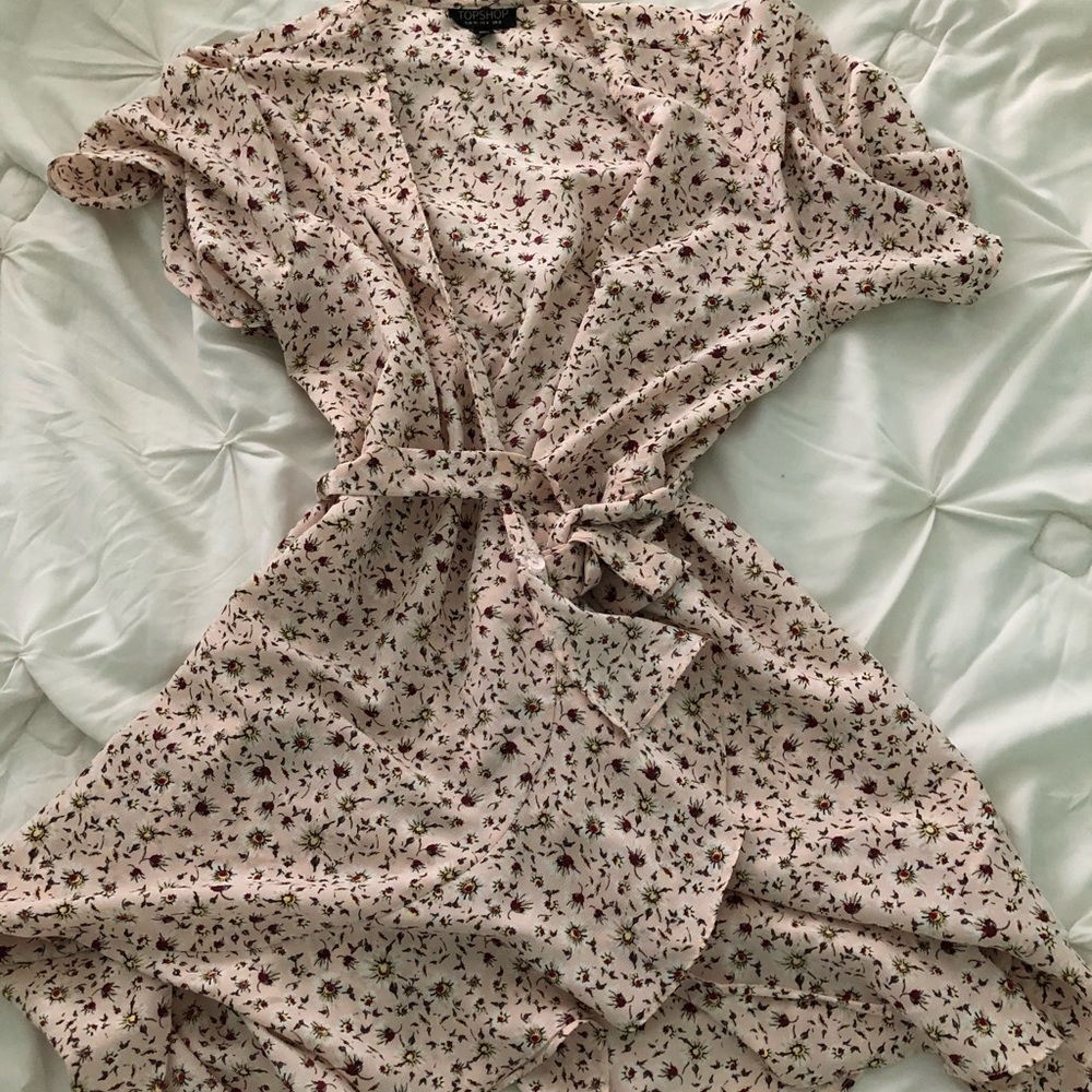 topshop floral wrap dress